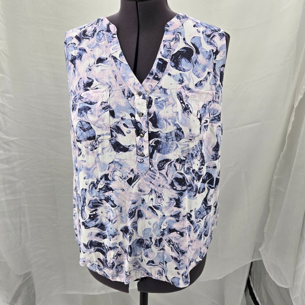 630-10 Torrid Harper Rayon Sleeveless Marble Top Blouse Size 1 (14/16)